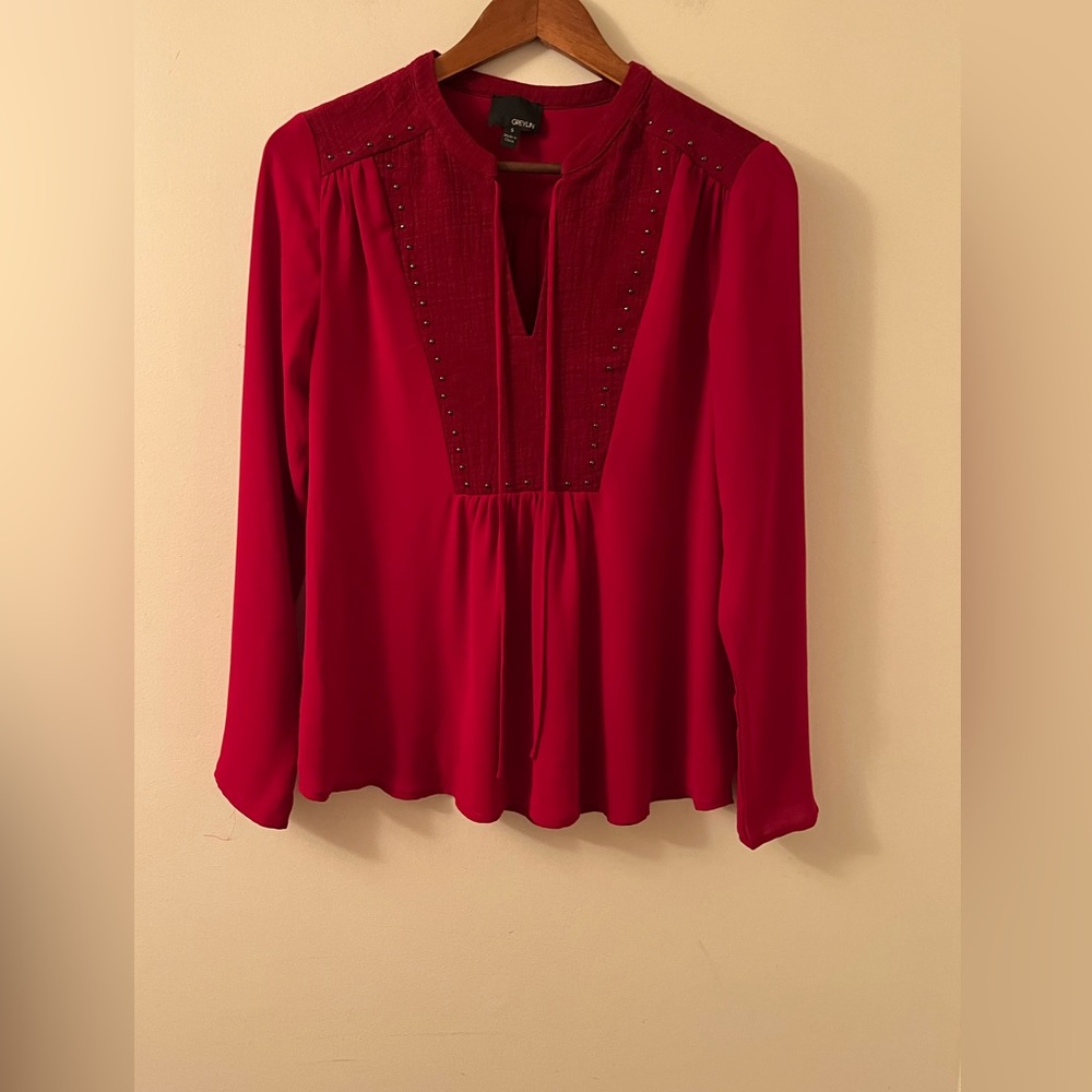 Greylin Boho Style Top Red Size S - image 1